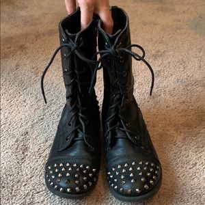 Studded Lace-up Combat boots